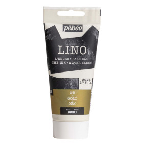 photo-Encre à l'eau - Linogravure - Or - 17 - Tube de 80ml - Pébéo