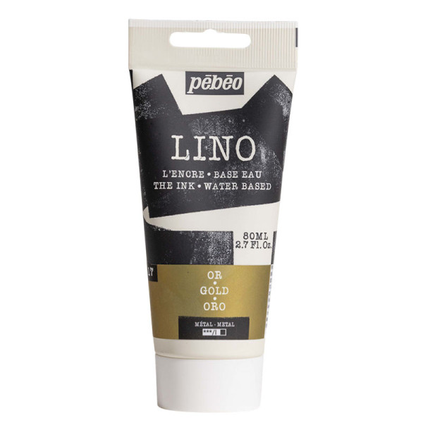 photo-Encre à l'eau - Linogravure - Or - 17 - Tube de 80ml - Pébéo