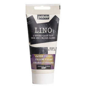 photo-Encre à l'eau - Linogravure - Jaune/Violet - Deux teintes - Tube de 80ml - Pébéo