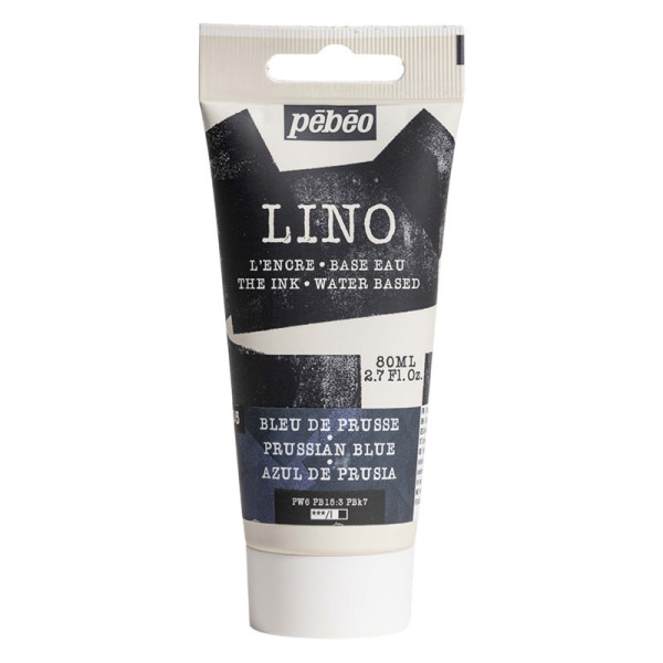 photo-Encre à l'eau - Linogravure - Bleu de Prusse - 5 - Tube de 80ml - Pébéo