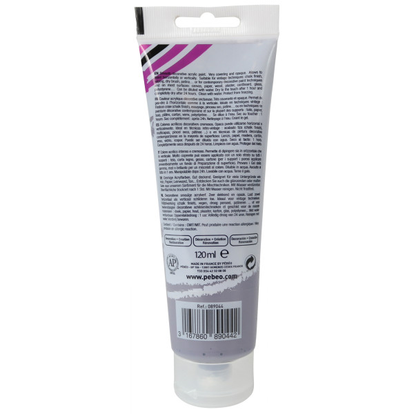 Peinture acrylique - Pierre noire - Mat - 44 - Multi-supports - DécoCrème - Pébéo - 120ml