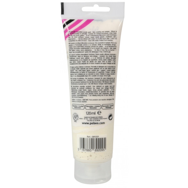 Peinture acrylique - Or pâle - Nacré - 209 - Multi-supports - DécoCrème - Pébéo - 120ml
