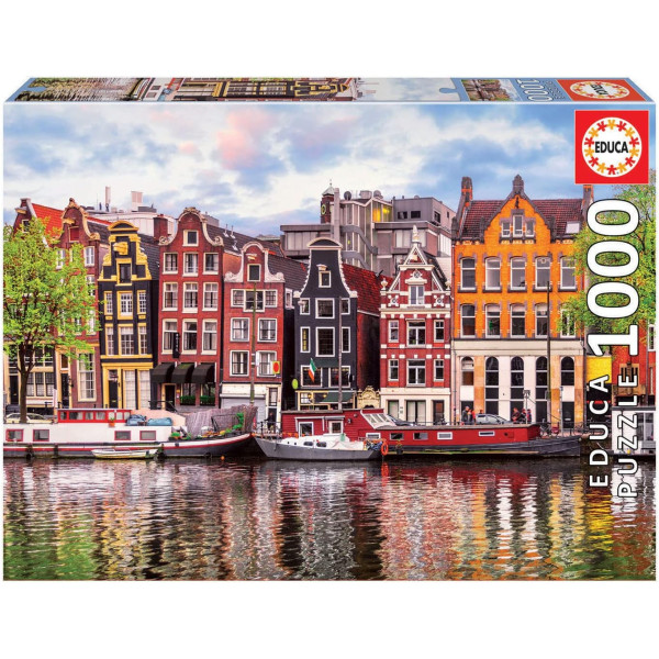 photo-Puzzle - Amsterdam - Maisons dansantes - 1000 pièces - 68x48cm - Dès 14 ans - Educa