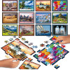 Jeu de société - Puzzle battle - Thème paysage - Dès 7 ans - 12 puzzles de 42 pièces - Educa