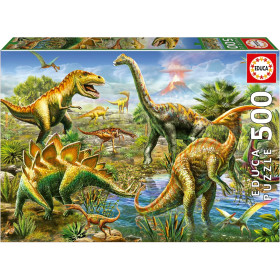 photo-Puzzle - Dinosaures - L'ère du Jurassique - 500 pièces - 48x34cm - Dès 11 ans - Educa