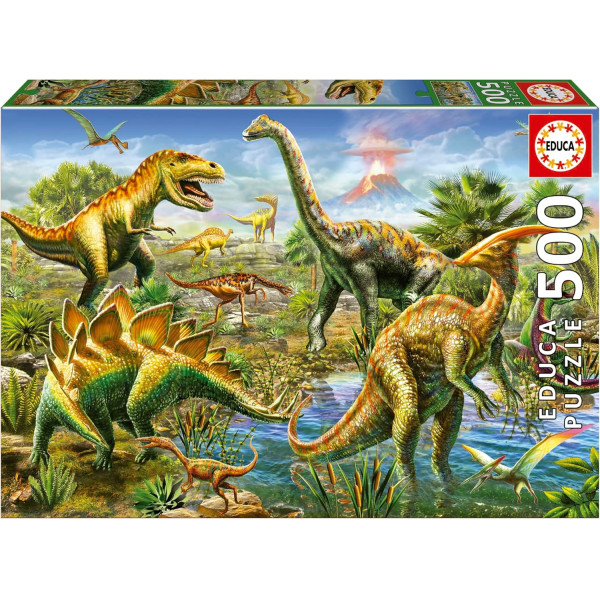 photo-Puzzle - Dinosaures - L'ère du Jurassique - 500 pièces - 48x34cm - Dès 11 ans - Educa