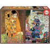 photo-Puzzle - Tableaux de Gustave Klimt - Le baiser - Les vierges - 2x1000 pièces - Dès 14 ans - Educa