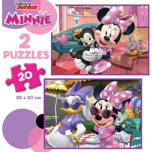 Puzzle - Minnie et ses amies - Disney - 2x20 pièces - 28x20cm - Dès 3 ans - Educa