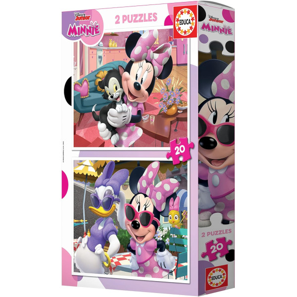 Puzzle - Minnie et ses amies - Disney - 2x20 pièces - 28x20cm - Dès 3 ans - Educa