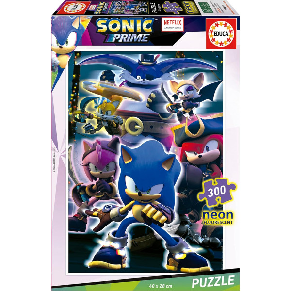 Puzzle - Sonic Prime - 300 pièces - Brille dans la nuit - Dès 6 ans - Educa