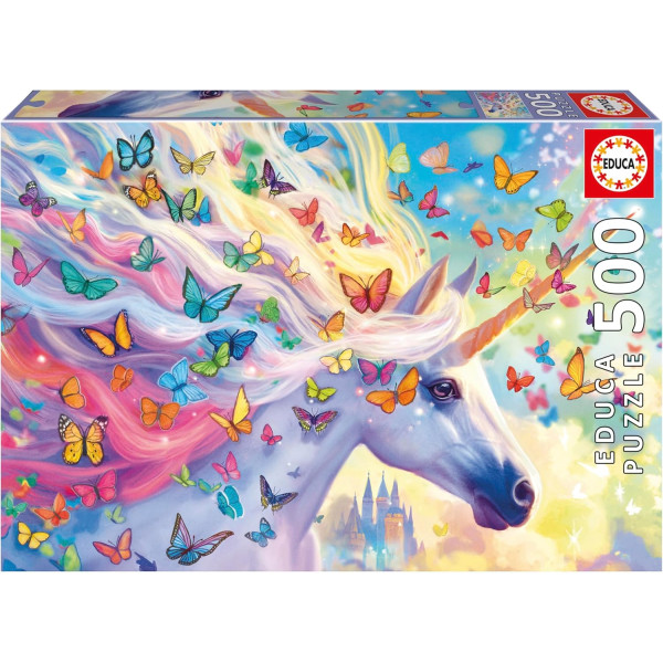 photo-Puzzle - Licorne arc-en-ciel - 500 pièces - 48x34cm - Dès 11 ans - Educa