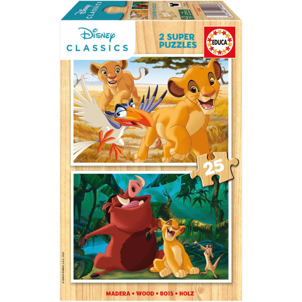 photo-Puzzle - Le Roi Lion - Disney - 2x25 pièces - 26x18cm - Dès 4 ans - Educa