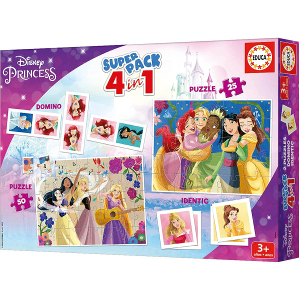 Jeu de société - Puzzles, domino, memory - Princesses Disney - Dès 3 ans - Educa
