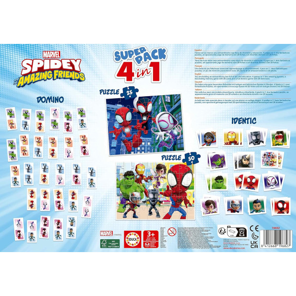 Jeu de société - Puzzles, domino, memory - Spiderman et ses amis - Dès 3 ans - Educa