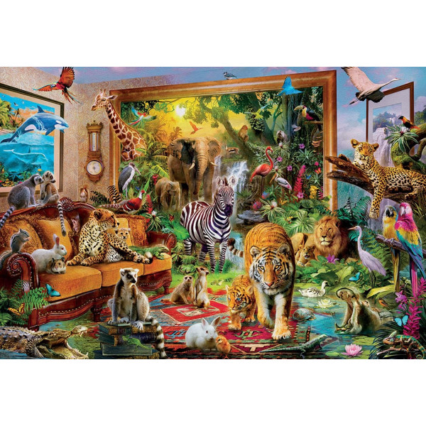 Puzzle - Les animaux dans la chambre - 6000 pièces - 156x107cm - Adulte - Educa