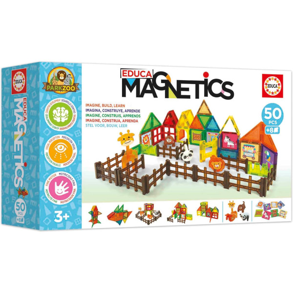 Jeu éducatif - Jeu de construction - Magnetics - Le zoo - 50 pièces - 3D - Dès 3 ans - Educa