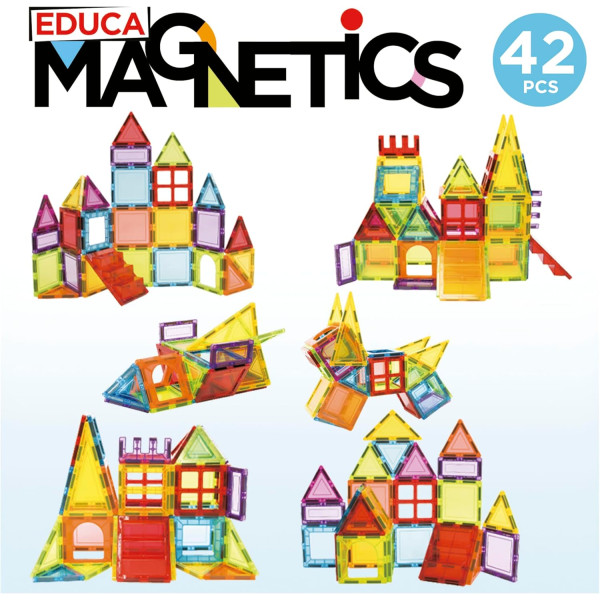 Jeu éducatif - Jeu de construction - Magnetics - 42 pièces - 3D - Dès 3 ans - Educa
