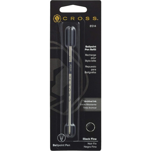 photo-Recharge - Cartouche - Pour stylo-bille - Noir - Pointe fine - Standard - Cross - 8514