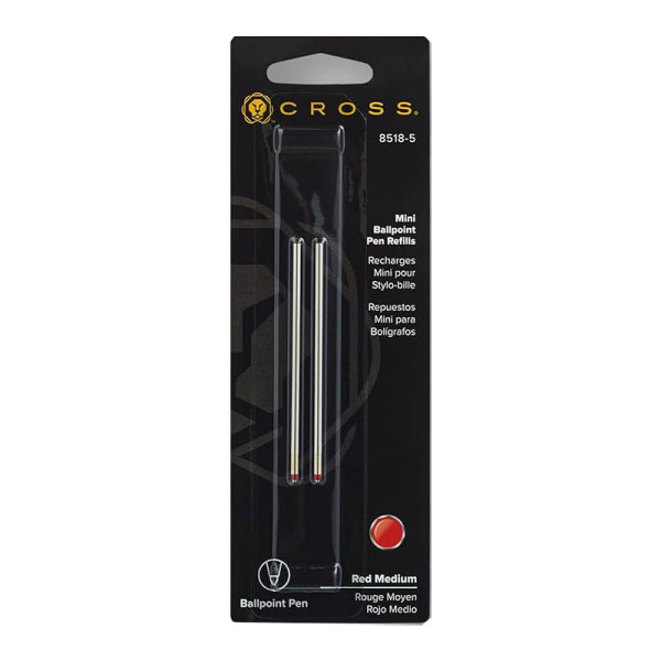 photo-Recharge - Cartouche - Pour mini stylo-bille - Rouge - Pointe moyenne - Standard - Cross - 8515-5
