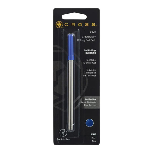 photo-Recharge - Cartouche - Pour stylo gel - Bleu - Pointe moyenne - Standard - Cross - 8521