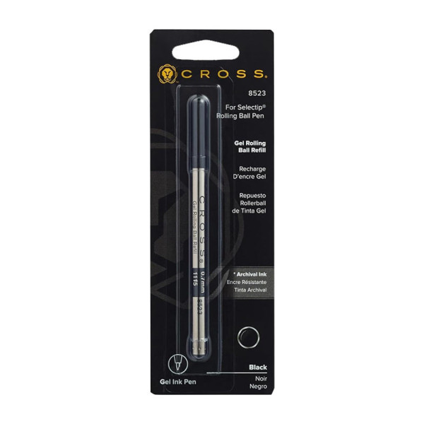 photo-Recharge - Cartouche - Pour stylo gel - Noir - Pointe moyenne - Cross Selectip - 8523