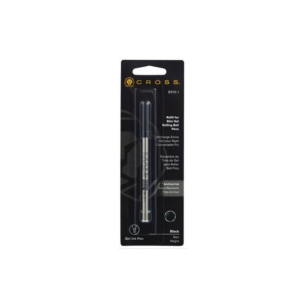 photo-Recharge - Cartouche - Pour stylo gel - Noir - Pointe fine - Cross - 8910-1