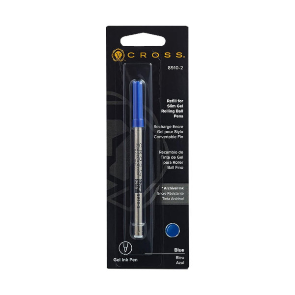 photo-Recharge - Cartouche - Pour stylo roller - Bleu - Pointe moyenne - Cross - 8910-2