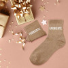 Chaussettes - Femme - Doré avec paillettes - Farniente - Taille 36/42 - Humour - Cadeau