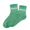 PHOTO-Chaussettes - Femme - Vert avec paillettes - Audacieuse - Taille 36/42 - Humour - Cadeau