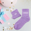 Chaussettes - Femme - Violet avec paillettes - Anti connard - Taille 36/42 - Humour - Cadeau