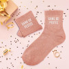 Chaussettes - Femme - Rose avec paillettes - Gang de pestes - Taille 36/42 - Humour - Cadeau