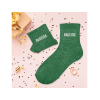 Chaussettes - Femme - Vert avec paillettes - Rageuse - Taille 36/42 - Humour - Cadeau
