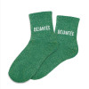 photo-Chaussettes - Femme - Vert avec paillettes - Déjantée - Taille 36/42 - Humour - Cadeau
