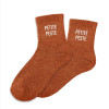 photo-Chaussettes - Femme - Orange avec paillettes - Petite peste - Taille 36/42 - Humour - Cadeau