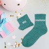 Chaussettes - Femme - Vert avec paillettes - Miss catastrophe - Taille 36/42 - Humour - Cadeau