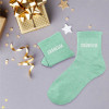 Chaussettes - Femme - Vert avec paillettes - Crâneuse - Taille 36/42 - Humour - Cadeau