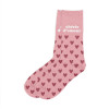 photo-Chaussettes - Femme - Rose avec paillettes et coeurs - Chérie d'amour - Taille 36/42 - Humour - Cadeau