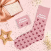 Chaussettes - Femme - Rose avec paillettes et coeurs - Chérie d'amour - Taille 36/42 - Humour - Cadeau