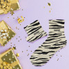 Chaussettes - Femme - Tigré avec paillettes - Sauvage - Taille 36/42 - Humour - Cadeau