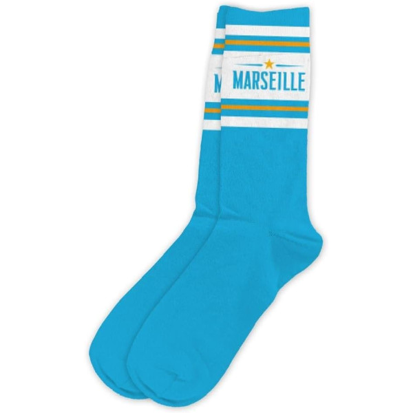 photo-Chaussettes - Homme - Marseille - Fan de l'OM - Taille unique - Humour - Cadeau