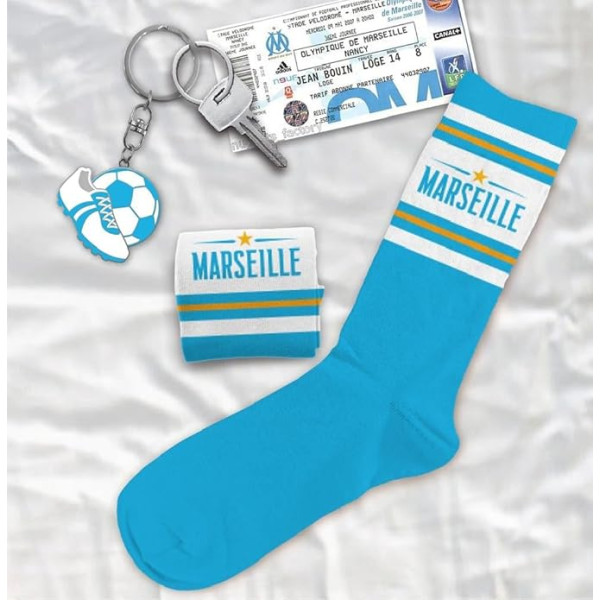 Chaussettes - Homme - Marseille - Fan de l'OM - Taille unique - Humour - Cadeau