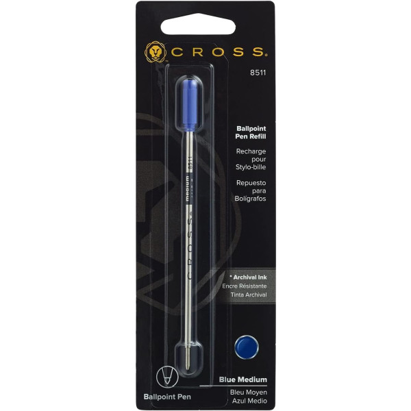 photo-Recharge - Cartouche - Pour stylo-bille - Bleu - Pointe moyenne - Cross - 8511