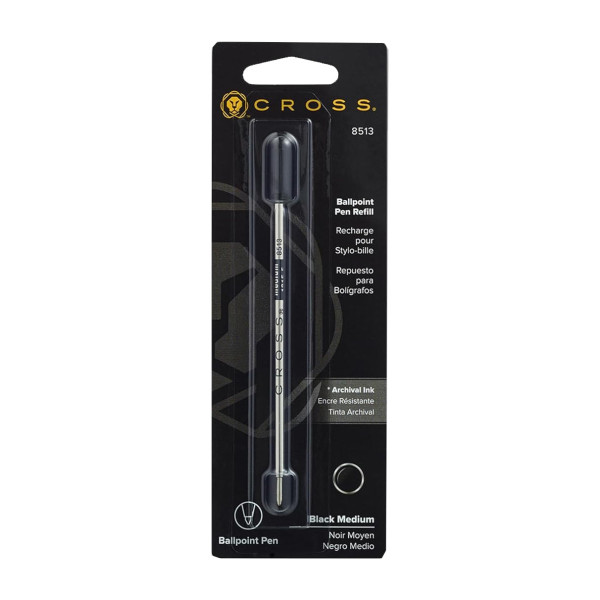 photo-Recharge - Cartouche - Pour stylo-bille - Noir - Pointe moyenne - Cross - 8513