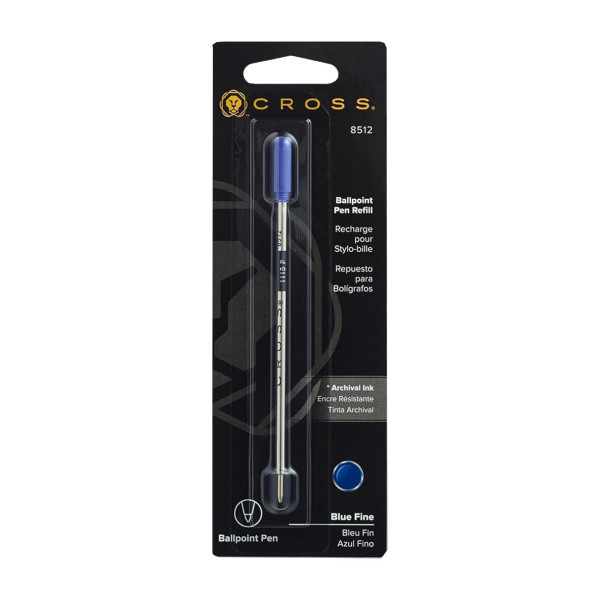 photo-Recharge - Cartouche - Pour stylo-bille - Bleu - Pointe fine - Cross - 8512