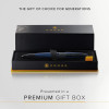 Stylo roller - Parure cadeau - Corps métal bleu mat - Pointe moyenne - Cross Edge Rollerball