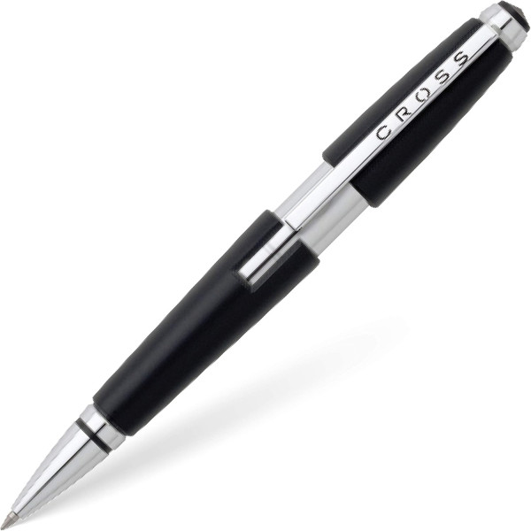 photo-Stylo roller - Parure cadeau - Corps métal noir - Pointe moyenne - Cross Edge Jet Black