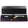 Stylo roller - Parure cadeau - Corps métal noir - Pointe moyenne - Cross Edge Jet Black