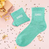 Chaussettes - Femme - Vert avec paillettes - Bimbo - Taille 36/42 - Humour - Cadeau
