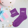 Chaussettes - Femme - Violet avec paillettes - Beauté fatale - Taille 36/42 - Humour - Cadeau