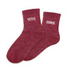 photo-Chaussettes - Femme - Rouge avec paillettes - Petite bombe - Taille 36/42 - Humour - Cadeau